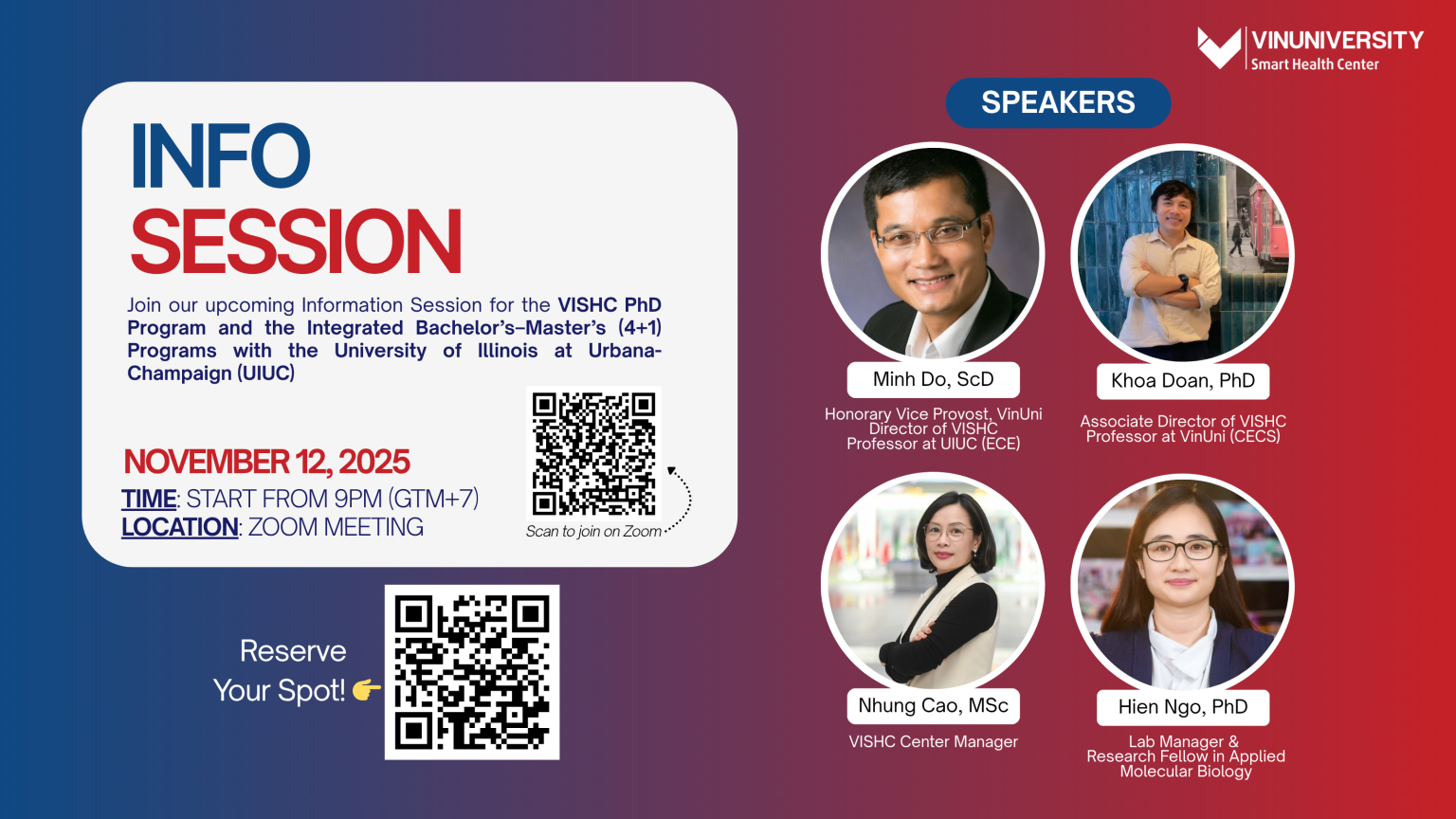 [VISHC INFO SESSION] UIUC × VISHC PhD & Master Programs